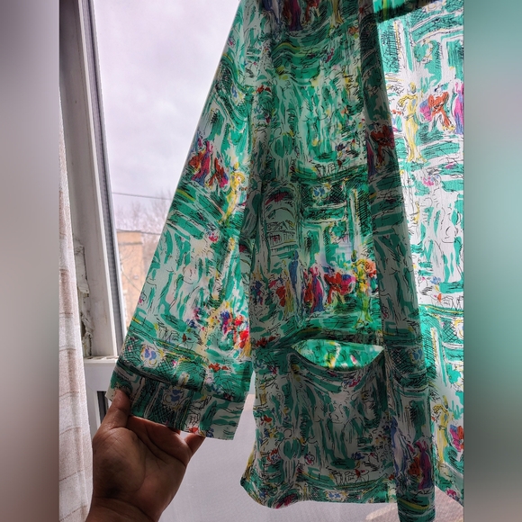 CeCe Green Abstract Print Jacket - Picture 7 of 10